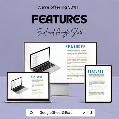 Yearly Expense Report Template | Annual Budget Tracker | Financial Report Template | Income & Spending Planner