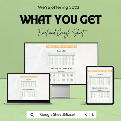 Operations Call Center Metrics Dashboard Template | Call Center Performance Dashboard | Agent Metrics and Call Log Template