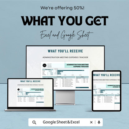 Meeting Expense Tracker | Business Expense Tracker | Budget Planner Spreadsheet | Expense Report Template | Finance Tracker