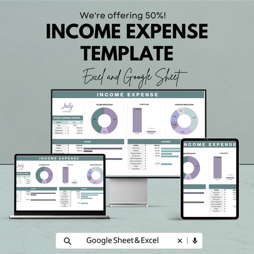 Income Expense Tracker Spreadsheet, Budget Template, Monthly Finance Planner, Cash Flow Tracker,  Small Business Finance