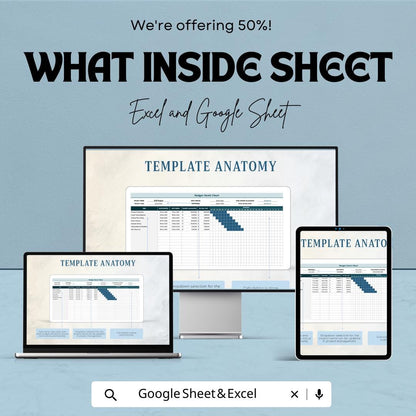 Budget Gantt Chart Template | Excel and Google Sheets Project Budget Planner | Expense Tracker Spreadsheet | Project Timeline Chart