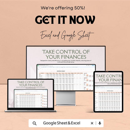 Monthly Budget Sheet - Excel & Google Sheet Template for Personal Finance, Expense Tracker, Budget Planner, Financial Management Tool