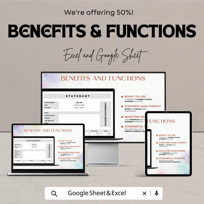 Statement Template | Invoice & Billing Tracker for Excel and Google Sheets | Business Finance Spreadsheet | Payment Record Template