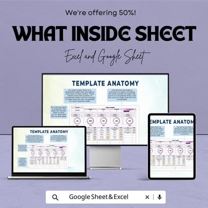 Weekly Tracker Template | Excel and Google Sheets Planner | Productivity Tracker | Weekly Task Manager | Business & Personal Planner