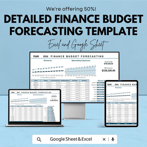 Detailed Finance Budget Forecasting Template | Business Financial Planner | Budget Analysis | Revenue & Expense Tracker