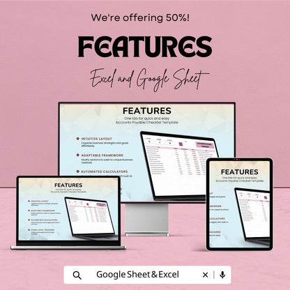 Accounts Payable Checklist Template | AP Task Management Spreadsheet | Payment Tracking Checklist | Excel & Google Sheets