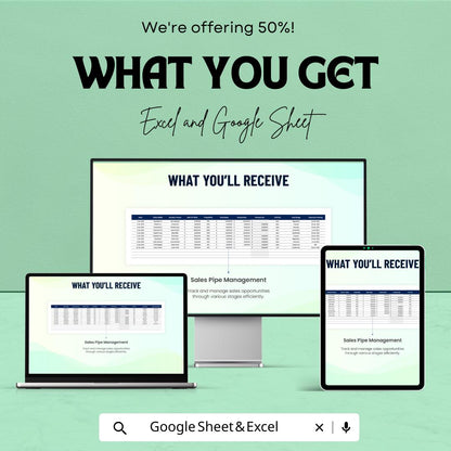 Sales Pipeline Management Dashboard Template | Excel and Google Sheets | Sales Tracking, Forecasting, & Data Visualization