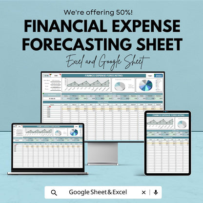 Financial Expense Forecasting Sheet | Excel and Google Sheets Template | Budgeting, Expense Tracking & Forecasting Tool