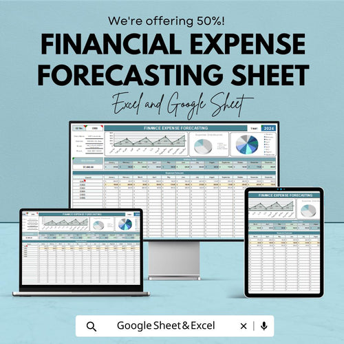Financial Expense Forecasting Sheet | Excel and Google Sheets Template | Budgeting, Expense Tracking & Forecasting Tool