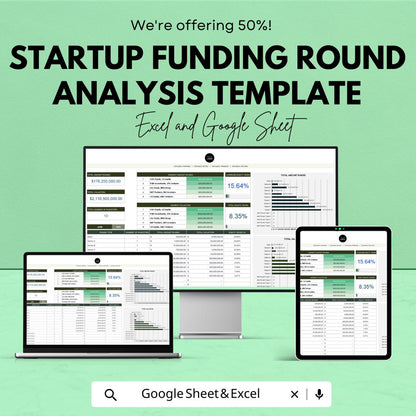 Start-up Funding Round Analysis Template | Investor Funding Tracker | Equity & Valuation Calculator