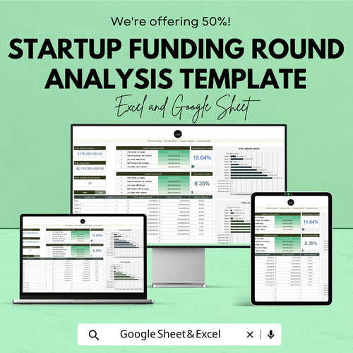 Start-up Funding Round Analysis Template | Investor Funding Tracker | Equity & Valuation Calculator