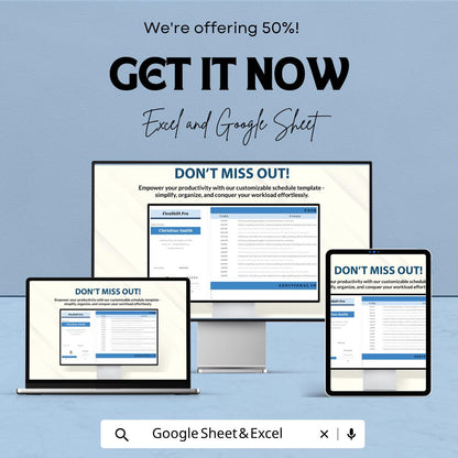 Editable Work Schedule Template | Employee Schedule Planner | Shift Schedule | Staff Management Tool | Excel & Google Sheets | Work Planne
