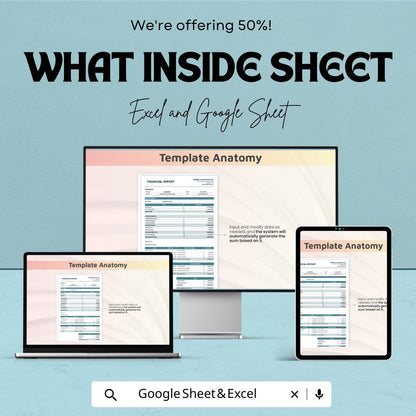 Financial Report Sheet Template | Excel & Google Sheets | Income Statement, Balance Sheet, Cash Flow, Financial Analysis Tool