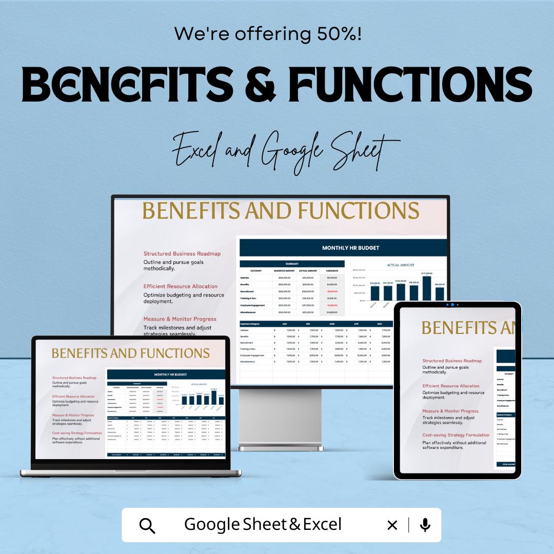 Monthly HR Budget Template | HR Budget Spreadsheet | Excel & Google Sheets HR Budget Tracker | Human Resources Budget Planner