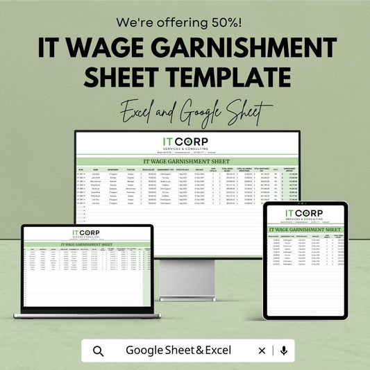Wage Garnishment Tracker Template | Payroll Garnishment Spreadsheet | Employee Deduction Tracker | Wage Garnishment Log