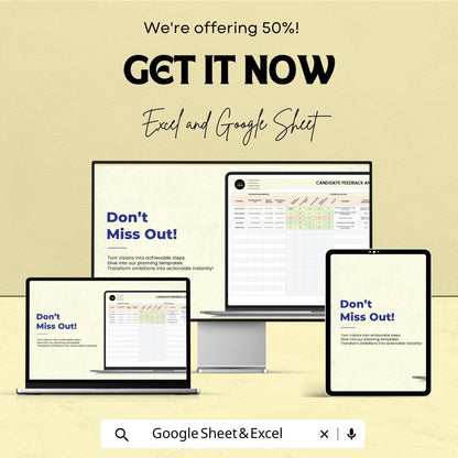 Candidate Feedback Analyzer HR Sheet | Google Sheet | HR Recruitment Feedback Template | Candidate Evaluation Tool | Hiring Decision Aid