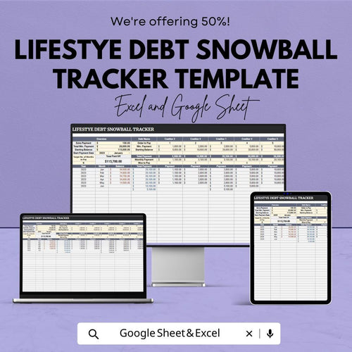 Debt Snowball Tracker Template, Excel & Google Sheets, Debt Payoff Spreadsheet, Budget Debt Planner, Loan Payment Tracker