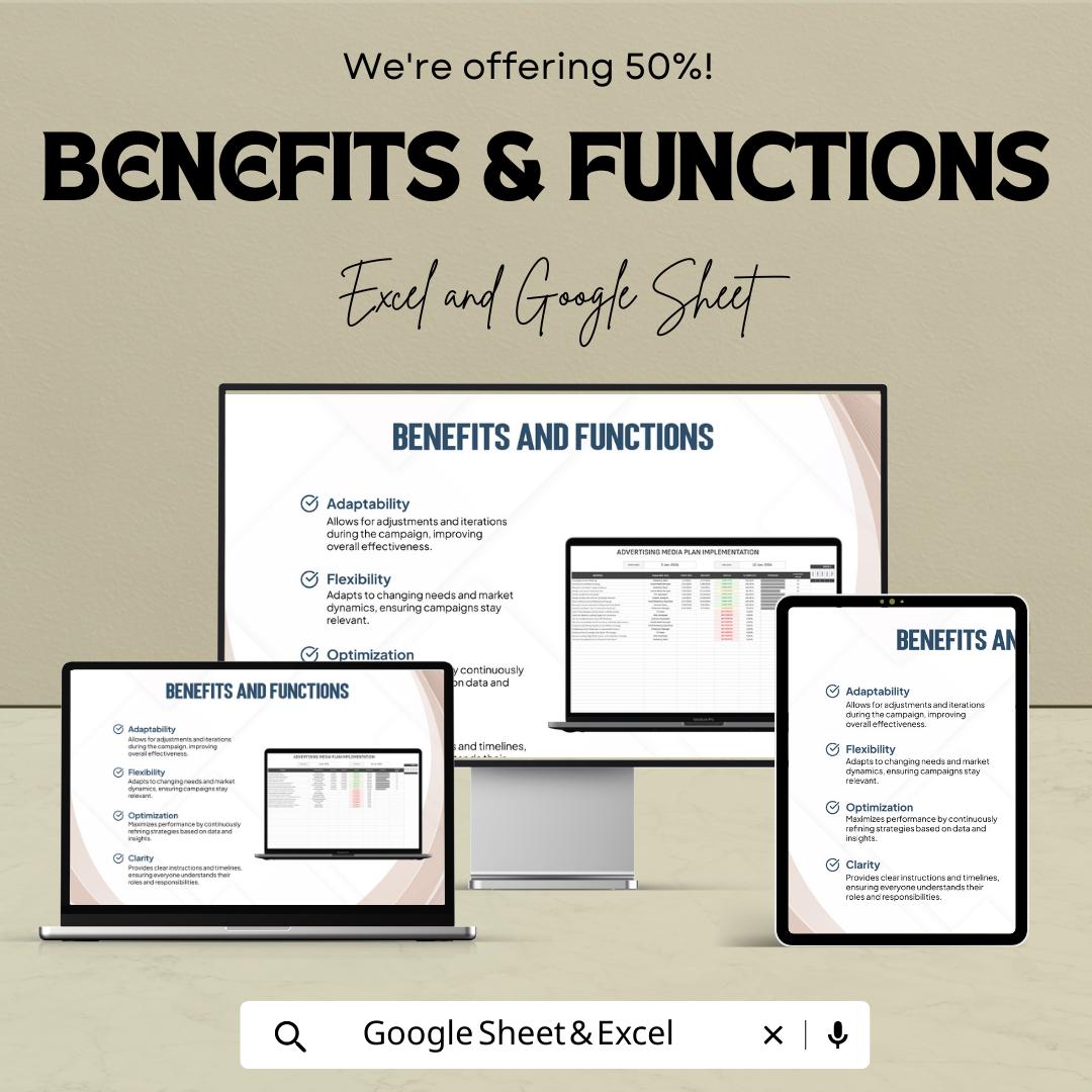 Advertising Media Plan Template | Marketing Campaign Planner | Media Schedule Tracker | Advertising Campaign Planner | Marketing Timeline