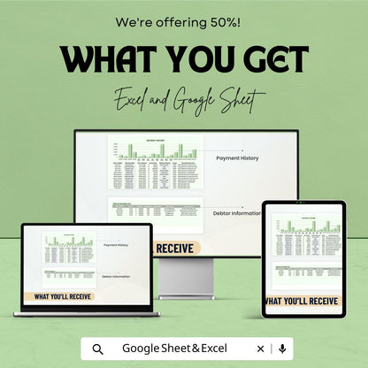 Debt Inventory Sheet | Excel and Google Sheets Template for Debt Management | Debt Tracking & Payment Planner | Financial Freedom |