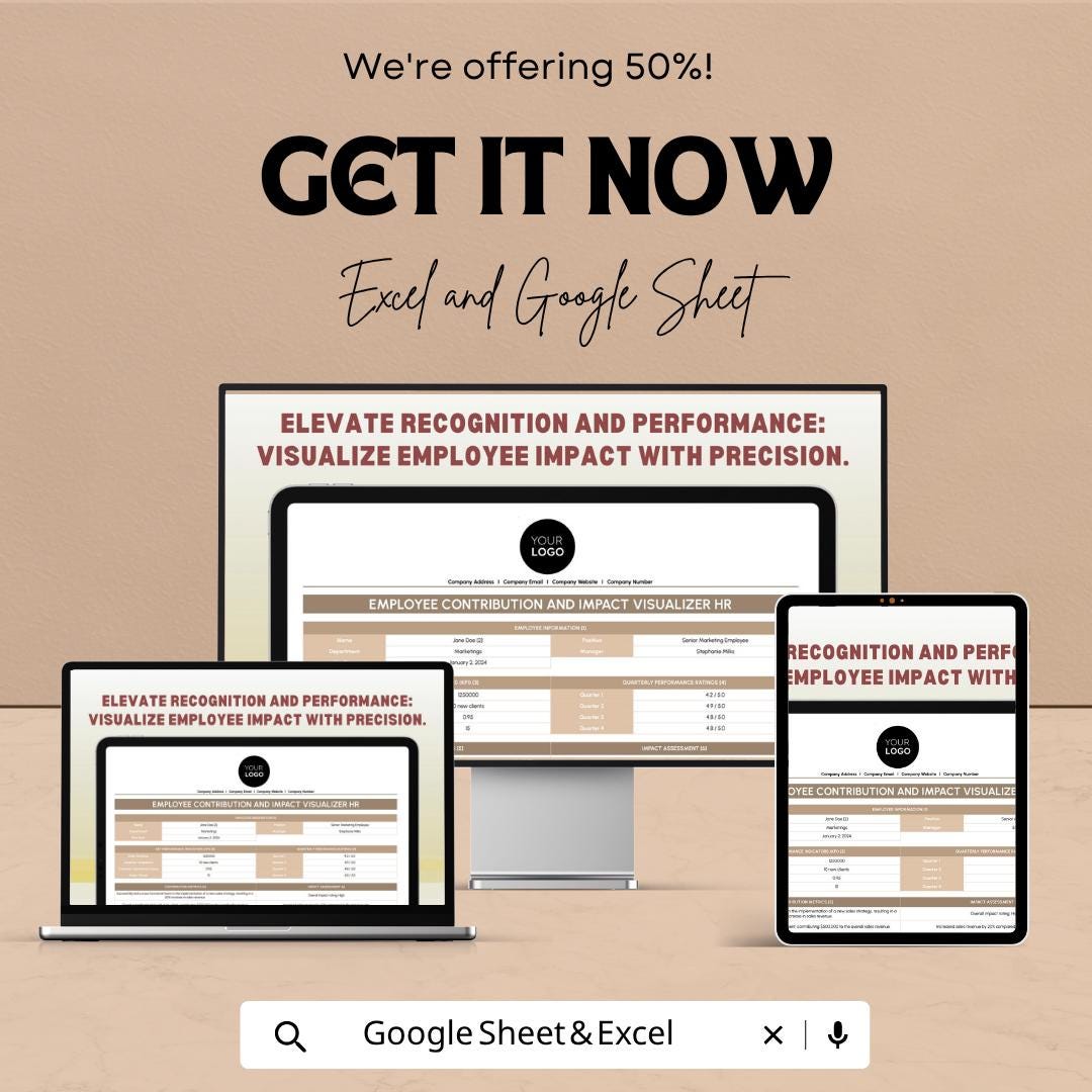 Employee Performance Tracker | HR Dashboard Template | Employee Contribution Tracker | KPI Tracker Excel | HR Analytics Tool