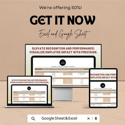 Employee Performance Tracker | HR Dashboard Template | Employee Contribution Tracker | KPI Tracker Excel | HR Analytics Tool