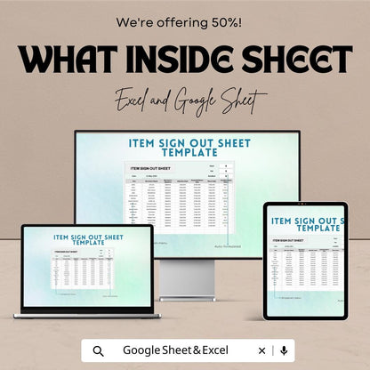 Item Sign Out Sheet - Excel and Google Sheet Template for Item Tracking | Borrowers, Return Dates, Condition & More