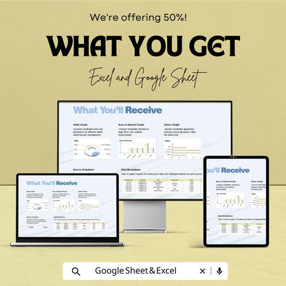 Talent Pool Tracking Sheet HR Template | Excel and Google Sheets | Candidate Tracking Spreadsheet | Recruitment & Hiring Tracker