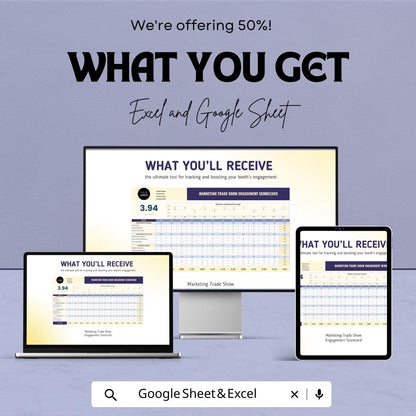 Marketing Trade Show Engagement Scorecard Template | Excel & Google Sheets | Trade Show Metrics Tracker | Booth Engagement Analysis |