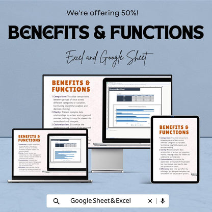 Grouped Bar Chart Template Excel & Google Sheets | Data Visualization Dashboard | Comparison Chart Spreadsheet | Business Analytics Template
