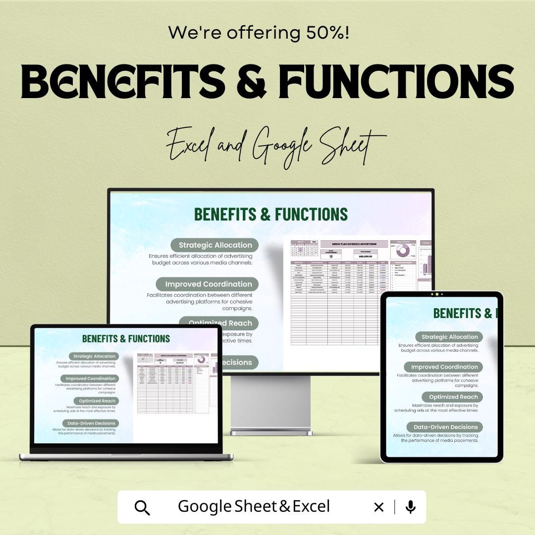 Advertising Gantt Chart Template | Campaign Timeline & Media Planning Tracker | Google Sheets and Excel