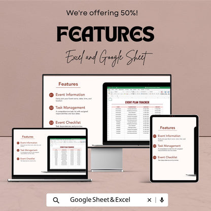 Event Planning Schedule Template | Event Planner Spreadsheet | Event Checklist & Timeline | Party Wedding Planner