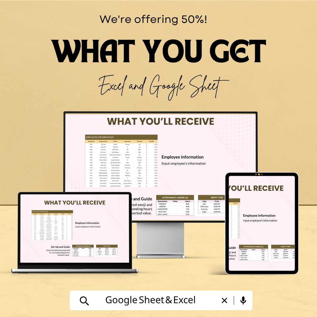 Daily Attendance Report Template | Employee Attendance Tracker | Staff Attendance Sheet | HR Template