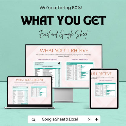 Small Business Startup Budget Template | Startup Budget Spreadsheet | Business Budget Planner | Excel & Google Sheets |