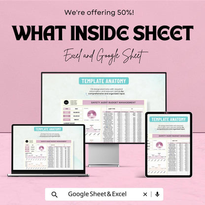 Safety Audit Budget Management Sheet - Excel & Google Sheets for Efficient Safety Audit Control