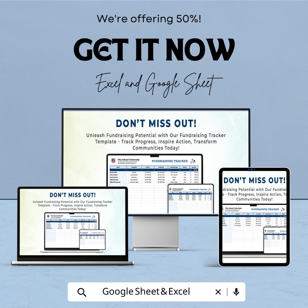 Fundraising Tracker Template | Donation Tracker  | Donor Database Spreadsheet | Nonprofit Fundraiser Planner | Charity Tracker