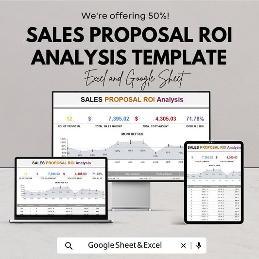 Sales Proposal ROI Analysis Template | ROI Tracker Dashboard | Sales Performance Report | Return on Investment Calculator