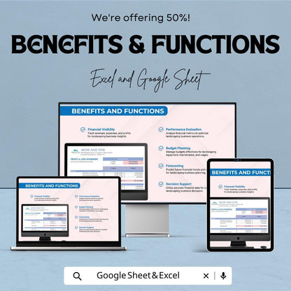 Landscaping Business Profit and Loss Template | Landscaping Financial Report | Small Business Income and Expense Template