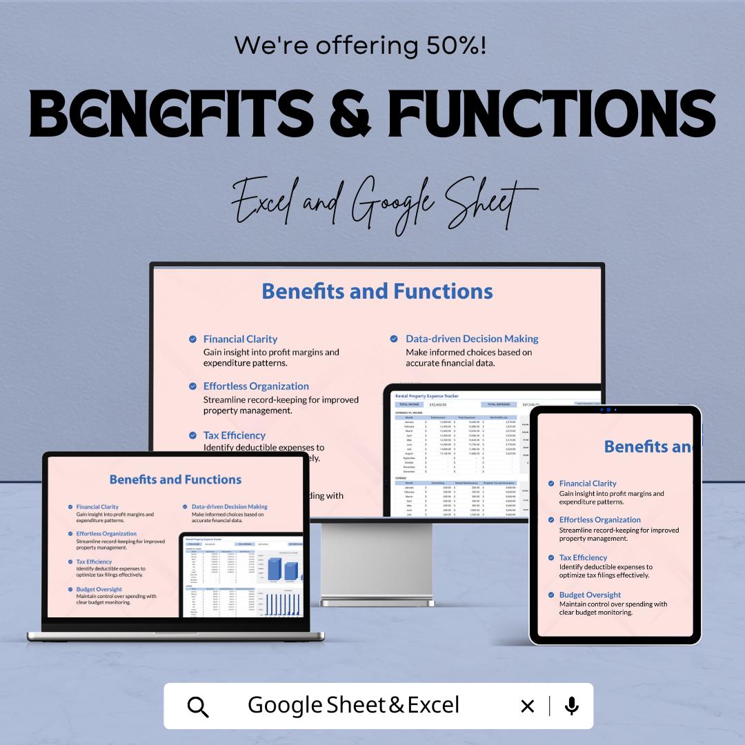 Rental Property Expense Tracker Sheet – Excel and Google Sheet Template to Track Income & Expenses