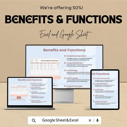 Tenant Property Management Template, Rental Management Spreadsheet, Landlord Tenant Tracker, Maintenance Log