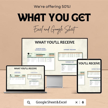 Startup Legal Expenses Budget Sheet | Excel & Google Sheets | Financial Management Template | Expense Tracker | Business Planning Tool