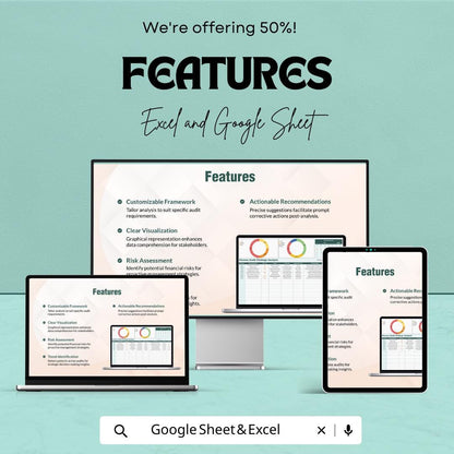 Finance Audit Findings Analysis Template, Audit Tracker Excel, Google Sheets Audit Log, Financial Audit Dashboard, Risk Assessment Tool
