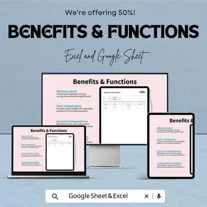 Expense Report Accounting Template | Expense Tracker Spreadsheet | Business Expense Log | Automated Calculations | Finance Template
