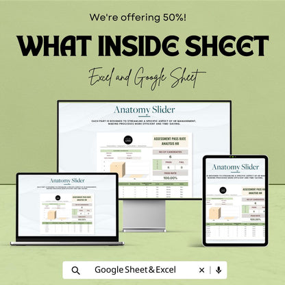 Assessment Pass Rate Analysis HR Template | Excel & Google Sheets HR Dashboard | Recruitment Evaluation Tracker | Hiring Metrics Spreadsheet