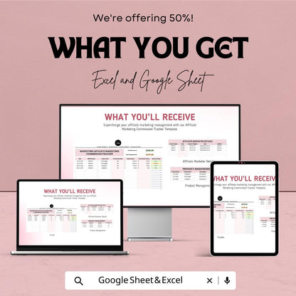 Marketing Affiliate Marketing Commission Tracker Template | Affiliate Payout Tracker | Commission Log | Marketing Performance Template