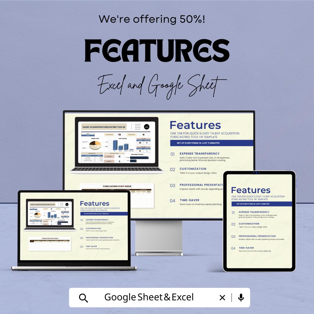 Talent Acquisition Forecasting Tool HR Template | Hiring & Workforce Planning Dashboard | Excel And Google Sheets Recruitment Tracker