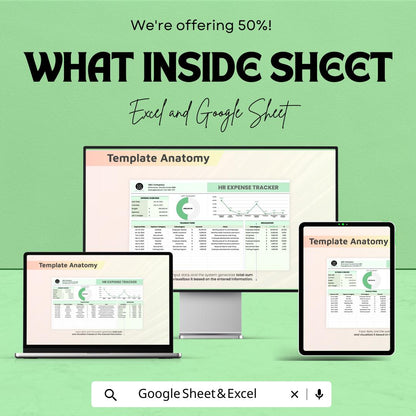 HR Expense Tracker Sheet | Budget Tracker | HR Expense Management | Excel & Google Sheet | HR Budget Planning Tool | Financial Tracker