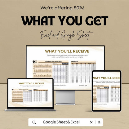 Marketing Affiliate Traffic & Conversion Analytics Template | Affiliate Dashboard | Conversion Tracker | Marketing KPI Template