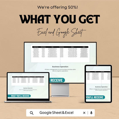 Delivery Operation Template, Delivery Tracker Spreadsheet, Logistics Management Sheet, Order and Route Tracker, Excel & Google Sheets