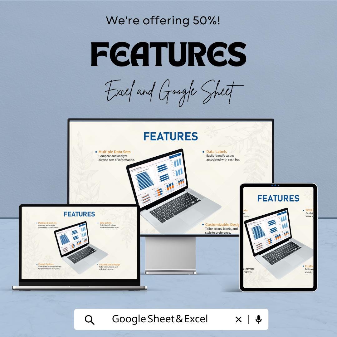 Sample Bar Chart Template , Data Visualization Spreadsheet, Sales Dashboard Chart Template, Editable Bar Graph Report Tracker