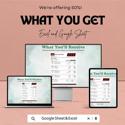 Payment Ledger Template for Excel & Google Sheets | Business Payment Tracker Spreadsheet | Accounts Payable Ledger | Expense Tracking Sheet